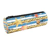 VAPOKF Marina conchiglie con corda di canapa tela portapenne portamonete borsa trucco borsa per studenti cancelleria scuola ufficio stoccaggio, Multi, 20x6.3cm/7.9x2.5in, Astucci per matite