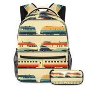 VAPOKF Moderno set di borse per la scuola ad alta velocità per adolescenti, ragazze, ragazzi, bambini, zaino per libri e studenti, zaino con astuccio per scuola primaria secondaria, Multi, Taglia