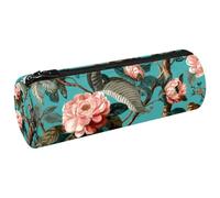 VAPOKF Monkey Bird on Blossom Peony Pen Pencil Case Coin Purse Cosmetic Makeup Bag per studenti Cancelleria Scuola Ufficio Storage
