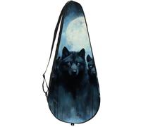 VAPOKF Night Forest Wolves - Custodia per racchette da tennis, per racchette da tennis, può contenere fino a 2 racchette
