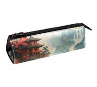 VAPOKF Old Temple on Mountain Top Pen Bag Stationery Pouch Pencil Bag Cosmetic Pouch Bag Compact Zipper Bag, Multi, 5.5 ×6 ×20CM/2.2x2.4x7.9 in, Organizer per borse