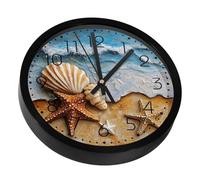VAPOKF Orologio da parete senza ticchettio con pittura a olio a stella marina, orologio da parete silenzioso alimentato a batteria per camera da letto, soggiorno, cucina, ufficio, casa, decorazione