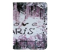 VAPOKF Paris a City of Love Porta passaporto da viaggio in pelle porta carte di credito, 11,5 x 16,5 cm, Multi, 11.5x16.5cm/4.5x6.5 in, Vintage