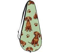 VAPOKF Paw Prints, borsa per racchette da tennis, bassotti con cappello, custodia per racchette da tennis, custodia per racchette, può contenere fino a 2 racchette