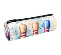 VAPOKF Perni da bowling acquerello, astuccio per penne a sfera, portamonete, trousse per trucchi per studenti, cancelleria, scuola, ufficio