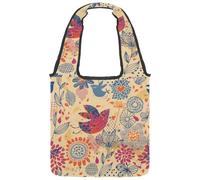 VAPOKF Petal Birds and Flower Canvas Tote Bags - Borsa a tracolla da donna, grande, riutilizzabile, per scuola, lavoro, ufficio, viaggi, shopping, stile casual
