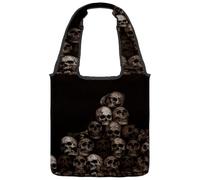 VAPOKF Pile of Skull and Bones Canvas Tote Bags Women Shoulder Bags Large Reusable Carry Bag Bag Shoulder Bag per scuola, lavoro, ufficio, viaggi, shopping, casual
