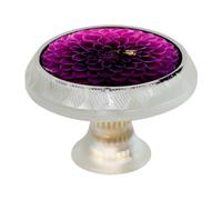 VAPOKF Pomelli a forma di dalia viola, di alta qualità, per ante e cassetti, maniglie rotonde trasparenti con viti, per mobili da cucina e camera da letto, confezione da 4