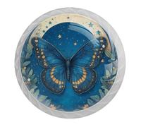 VAPOKF Pomelli a forma di farfalla e luna, per cassettiera, armadio, maniglie bianche, per mobili da cucina, decorazione per la casa