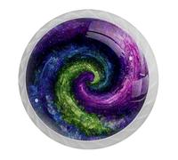 VAPOKF Pomelli per armadietti, colore viola e verde, di alta qualità, per porte e cassetti, maniglie rotonde bianche con viti, per mobili da cucina e camera da letto, confezione da 4