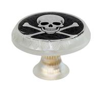 VAPOKF Pomelli per armadietti con scheletro pirati, pomelli di alta qualità, trasparenti, rotondi, con viti, per mobili da cucina e camera da letto, confezione da 4