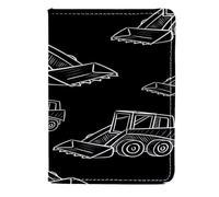 VAPOKF Porta passaporto disegnato a mano con bulldozer macchina porta passaporto portafoglio in pelle custodia per carte di credito, 11,5 x 16,5 cm, Multi, 11.5x16.5cm/4.5x6.5 in, Vintage