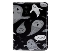 VAPOKF Porta passaporto etnico Halloween fantasma portafoglio da viaggio in pelle custodia per carte di credito, 11,5 x 16,5 cm, Multi, 11.5x16.5cm/4.5x6.5 in, Vintage