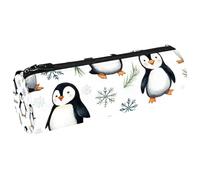 VAPOKF Portamatite con pinguini giocosi e rami, portamonete, trousse per trucchi per studenti, cancelleria, scuola, ufficio