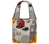 VAPOKF Poster di Londra con autobus rosso Big Ben, borsa a tracolla da donna, borsa a tracolla riutilizzabile per scuola, lavoro, ufficio, viaggi, shopping, casual