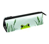 VAPOKF Rana su Lily Pad Pen Bag Cancelleria Sacchetto Matita Sacchetto Cosmetico Sacchetto di Cerniera Compatta