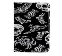 VAPOKF Raven Eyeball - Porta passaporto da viaggio in pelle con motivo ragno, pipistrello, caramelle, teschio, 11,5 x 16,5 cm, Multi, 11.5x16.5cm/4.5x6.5 in, Vintage