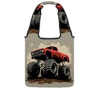 VAPOKF Red Monster - Borsa a tracolla da donna, in tela, riutilizzabile, per scuola, lavoro, ufficio, viaggi, shopping, stile casual
