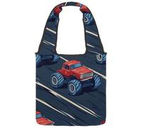 VAPOKF Red Monster Car on Road - Borsa a tracolla da donna, in tela, grande, riutilizzabile, per scuola, lavoro, ufficio, viaggi, shopping, stile casual