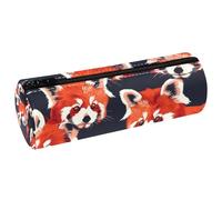 VAPOKF Red Pandas - Astuccio in pelle per penne, matite, monete, cosmetici, cosmetici, cancelleria per studenti, scuola, ufficio, Multi, 20x6.3cm/7.9x2.5in, Astuccio per matite
