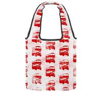 VAPOKF Ren - Borsa tote in tela a due piani con autobus londinese, borsa a tracolla da donna, grande, riutilizzabile, borsa a tracolla per scuola, lavoro, ufficio, viaggi, shopping, casual