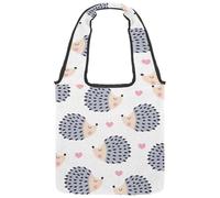 VAPOKF Riccio con cuore in tela, borsa a tracolla da donna, grande borsa a tracolla riutilizzabile per scuola, lavoro, ufficio, viaggi, shopping, casual
