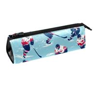 VAPOKF Rink - Astuccio per penne da corsa con giocatori di hockey su ghiaccio, astuccio per cancelleria, astuccio per cosmetici, borsa compatta con cerniera