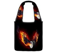 VAPOKF Ruote con ali di fuoco, borse a tracolla da donna, borsa a tracolla grande riutilizzabile borsa a tracolla per scuola, lavoro, ufficio, viaggi, shopping, casual