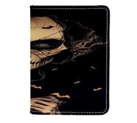 VAPOKF Scarry Witch Face con pipistrelli di Halloween su porta passaporto nero portafoglio da viaggio in pelle custodia per carte di credito, 11,5 x 16,5 cm, Multi, 11.5x16.5cm/4.5x6.5 in, Vintage