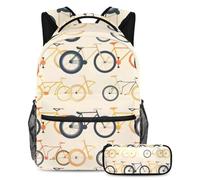 VAPOKF Set di borse da scuola senza cuciture per adolescenti, ragazze, ragazzi, bambini, zaino per studenti con astuccio per scuola primaria secondaria, Multi, Taglia unica, Set di zaini per la scuola