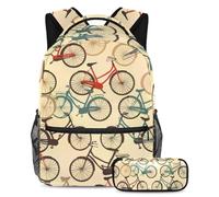VAPOKF Set di zaini per la scuola senza cuciture per adolescenti, ragazze, ragazzi, bambini, zaino per studenti con astuccio per scuola primaria secondaria, Multi, Taglia unica, Set di zaini per la