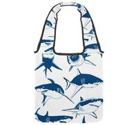 VAPOKF Sharks Attacker Danger - Borsa a tracolla da donna, grande, riutilizzabile, per scuola, lavoro, ufficio, viaggi, shopping, stile casual