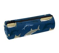 VAPOKF Sharks Under The Ccean - Astuccio in pelle per penne, matite, monete, cosmetici, articoli di cancelleria per studenti, scuola, ufficio, Multi, 20x6.3cm/7.9x2.5in, Astuccio per matite
