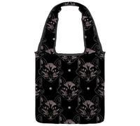 VAPOKF Silhouettes of Cat's Faces - Borsa a tracolla da donna, grande, riutilizzabile, per scuola, lavoro, ufficio, viaggi, shopping, stile casual