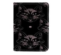 VAPOKF Silhouettes of Cat's Faces Porta passaporto Portafoglio da viaggio Custodia in pelle per carte di credito, 11,5 x 16,5 cm, Multi, 11.5x16.5cm/4.5x6.5 in, Vintage