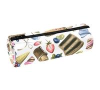 VAPOKF Sweet Cakes - Astucci a forma di ciambella, lecca-lecca e bacche, in pelle PU, per penne, cancelleria per studenti, per donne, ragazze, ragazzi, bambini, scuola e ufficio, Multi, 20x6.3x6.3 CM