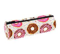 VAPOKF Sweet Chocolate Donuts - Astuccio in pelle a forma di ciambella, portapenne, portamonete, trousse per trucchi per studenti, cancelleria per scuola, ufficio, Multi, 20x6.3cm/7.9x2.5in, Astuccio