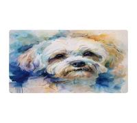 VAPOKF Tappetino da cucina bianco con cane Shih Tzu, antiscivolo, lavabile, assorbente, per cucina, corridoio, lavanderia