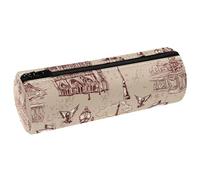 VAPOKF The River Seine - Astuccio in pelle PU con motivo Notre Dame, per studenti, cancelleria e trucchi, per donne, ragazze, ragazzi, bambini, scuola e ufficio, Multi, 20x6.3x6.3 CM, Astuccio