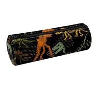 VAPOKF Tirannosauro dinosauro scheletro osso barile in pelle astuccio portapenne portamonete cosmetico borsa per il trucco per studenti cancelleria scuola ufficio stoccaggio, Multi,