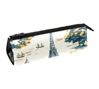 VAPOKF Torre Eiffel City Trees, astuccio per cancelleria, astuccio per matite, cosmetici, borsa compatta con cerniera