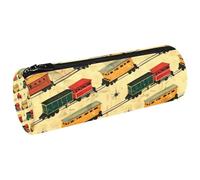 VAPOKF Train on The Road - Astuccio in tela per penne, matite, monete, cosmetici, cosmetici, cancelleria per studenti, scuola, ufficio, Multi, 20x6.3cm/7.9x2.5in, Astucci per matite