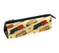 VAPOKF Train on The Road - Astuccio per penne, cancelleria, matite, cosmetici, borsa compatta con cerniera, Multi, 5.5 ×6 ×20CM/2.2x2.4x7.9 in, Organizer per borse