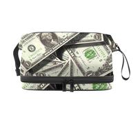 VAPOKF Trousse per cosmetici con motivo astratto oceano di marmo blu oro per donne e ragazze, borsa da viaggio per trucchi pratica borsa organizer con scomparto per pennelli, Multicolore 9, 27x15x14