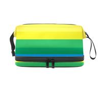VAPOKF Trousse per cosmetici con motivo astratto oceano di marmo blu oro per donne e ragazze, borsa da viaggio per trucchi pratica borsa organizer con scomparto per pennelli, Multicolore 15., 27x15x14
