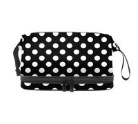 VAPOKF Trousse per cosmetici con motivo astratto oceano di marmo blu oro per donne e ragazze, borsa da viaggio per trucchi pratica borsa organizer con scomparto per pennelli, Multicolore 12., 27x15x14
