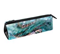 VAPOKF Turtle in The Sea - Astuccio per cancelleria, astuccio per matite, cosmetici, borsa compatta con cerniera