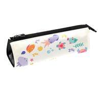 VAPOKF Under The Sea Sea Creatures Collection, astuccio per cancelleria, astuccio per matite, cosmetici, borsa compatta con cerniera, Multi, 5.5 ×6 ×20CM/2.2x2.4x7.9 in, Organizer per borse