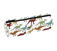 VAPOKF Wild Jurassic T-Rex Dinosauro Barile in Pelle Portapenne Astuccio Portamatite Portamonete Cosmetici Borsa per il Trucco per Studenti Cancelleria Scuola, Multi, 20x6.3cm/7.9x2.5in, Astuccio per