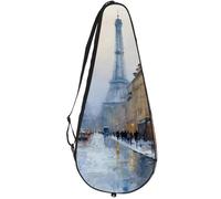 VAPOKF Winter Snowfall Paris Street - Custodia per racchette da tennis, per racchette da tennis, può contenere fino a 2 racchette